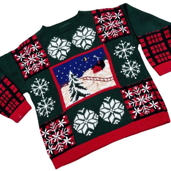 Croft&Barrow Knitted by Hand Winter Christmas Sweater Sz L - Picture 2 of 7